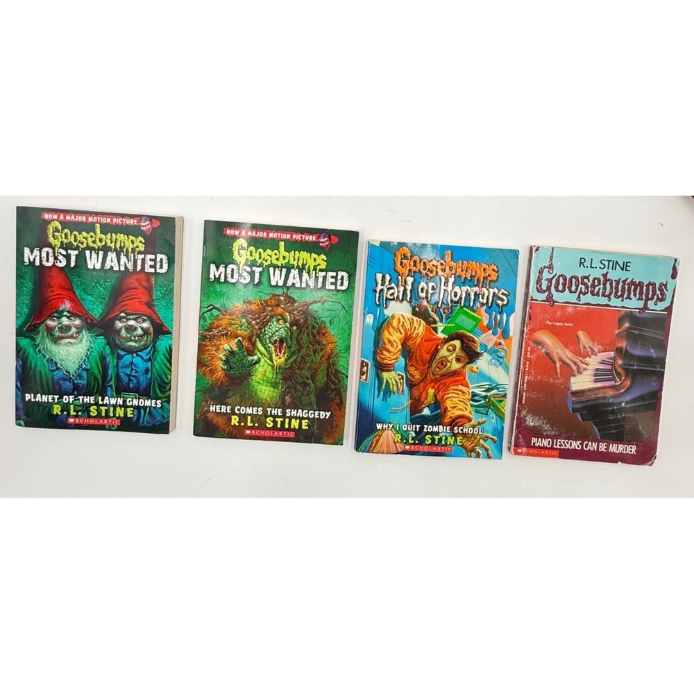 R.L. Stine Goosebumps Lot 4 Books Most Wanted Hall of Horrors Scholastic